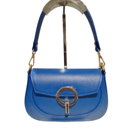 Sac Bandoulière en Cuir avec Rabat et Fermeture Zippée