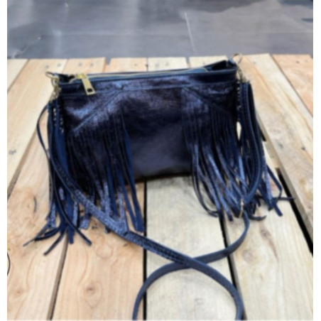Sac Bandoulière En Cuir avec Franges