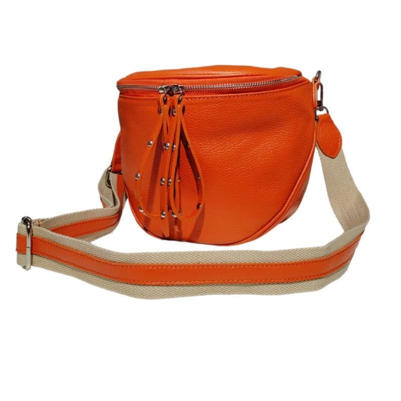 Sac Bandoulière "Style Banane"  Cuir Grainé