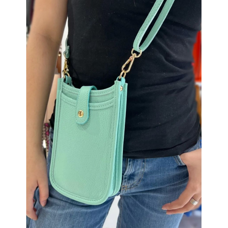 Pochette Portable en Cuir Grainé