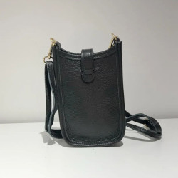 Pochette Portable en Cuir Grainé