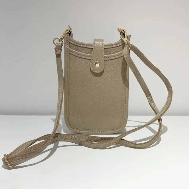 Pochette Portable en Cuir Grainé