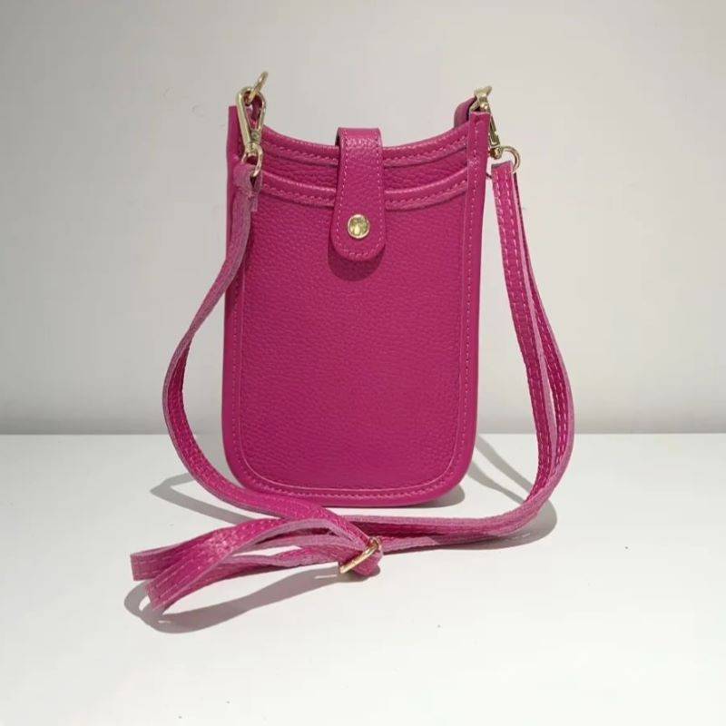 Pochette Portable en Cuir Grainé