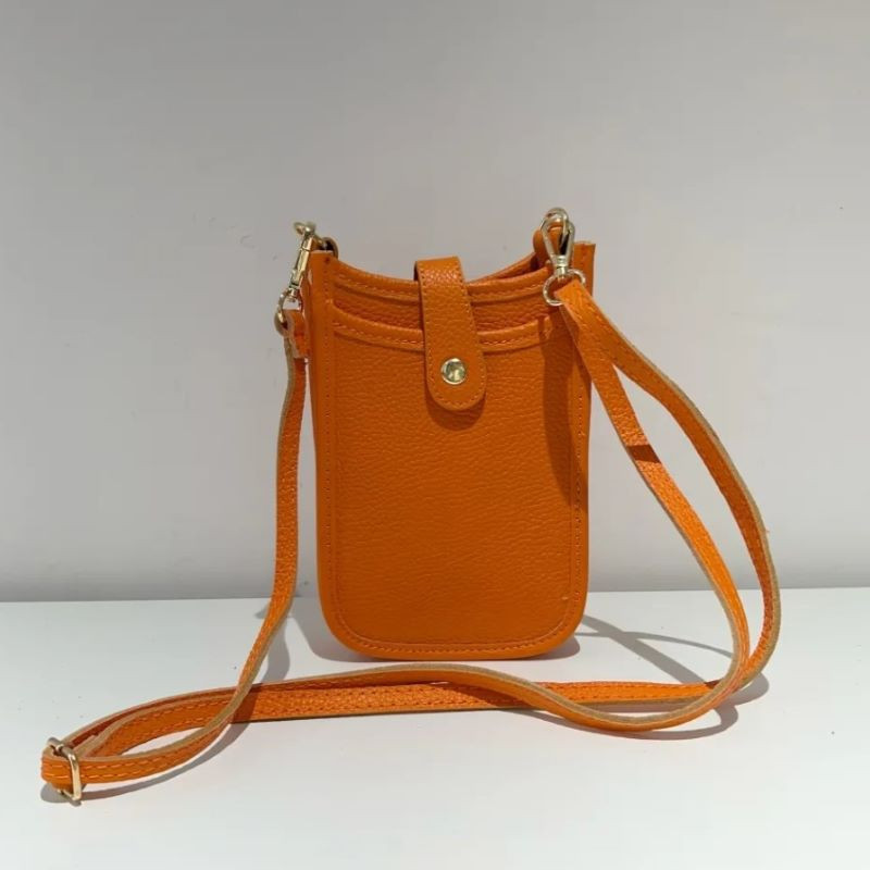 Pochette Portable en Cuir Grainé