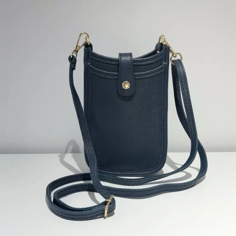 Pochette Portable en Cuir Grainé