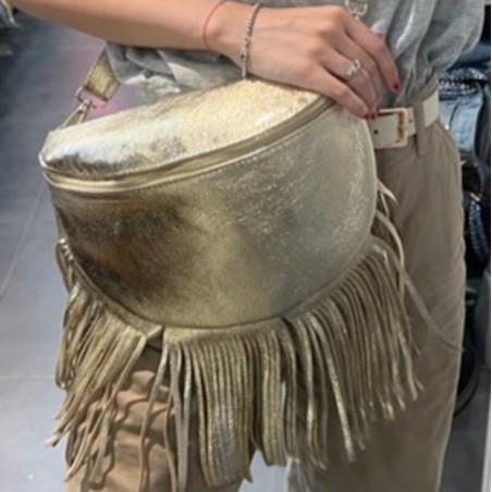 Sac Banane En Cuir (Grand Format) Avec Franges