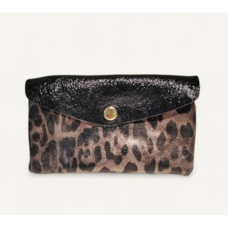 Porte-monnaie en Cuir "Motif Léopard" Grand Format