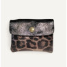 Porte-monnaie en cuir "Motif Léopard" Petit format