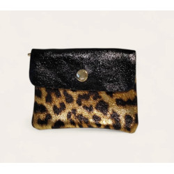 Porte-monnaie en cuir "Motif Léopard" Petit format