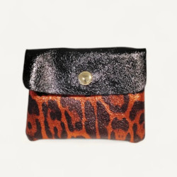 Porte-monnaie en cuir "Motif Léopard" Petit format