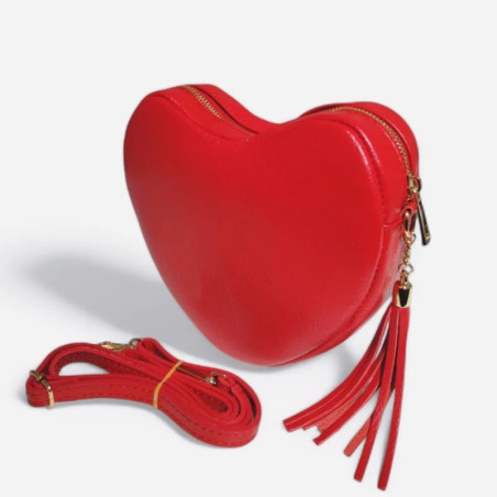 Sac Bandoulière "Coeur" en cuir Grainé ou Irisé