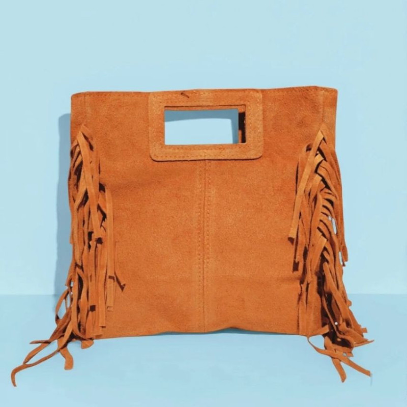 Sac porté main en daim muni d'une bandoulière Sac porté main en daim muni d'une bandoulière