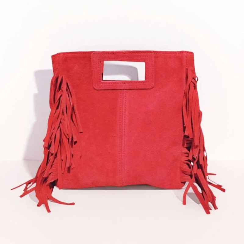 Sac porté main en daim muni d'une bandoulière Sac porté main en daim muni d'une bandoulière