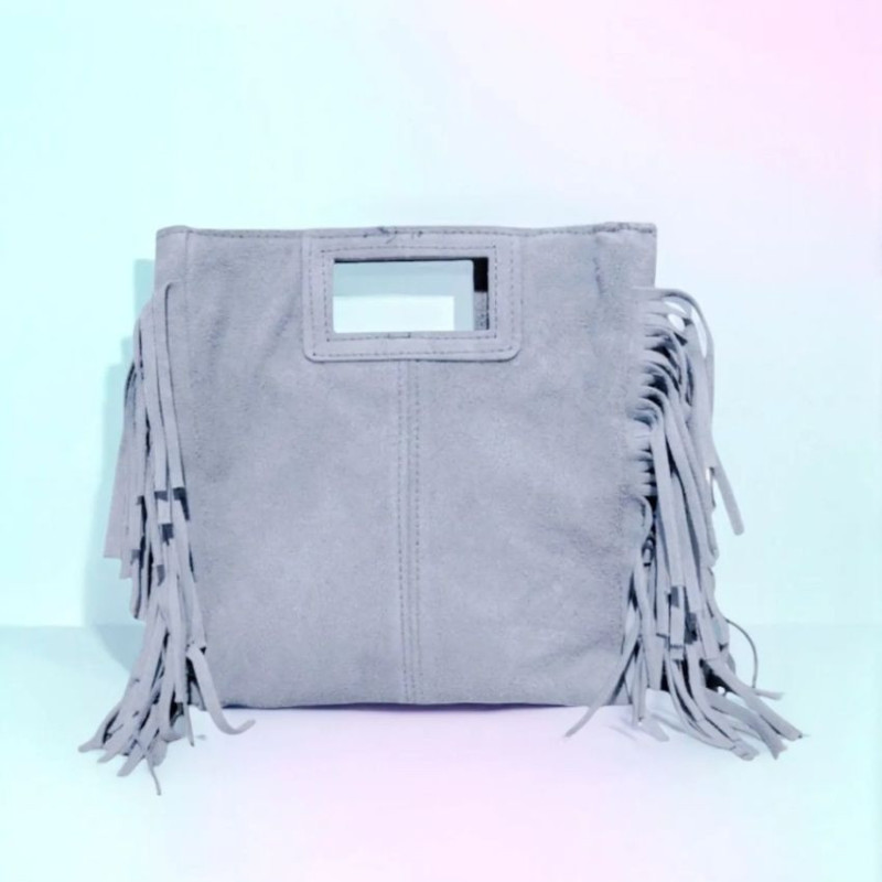 Sac porté main en daim muni d'une bandoulière Sac porté main en daim muni d'une bandoulière