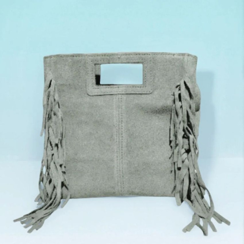 Sac porté main en daim muni d'une bandoulière Sac porté main en daim muni d'une bandoulière