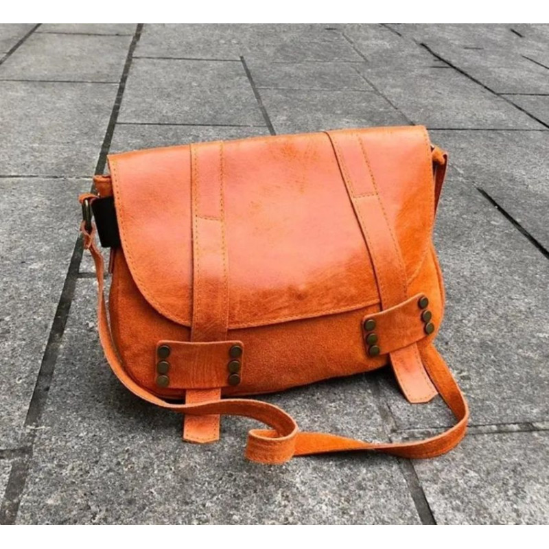 Sac cartable en Cuir et Daim