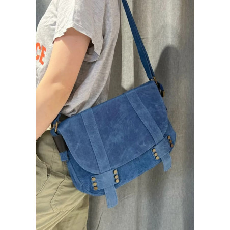 Sac cartable en Cuir et Daim