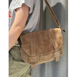 Sac cartable en Cuir et Daim