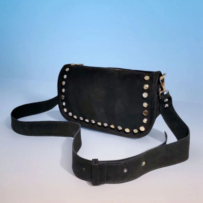 Sac avec Bandoulière en Daim "Clouté"
