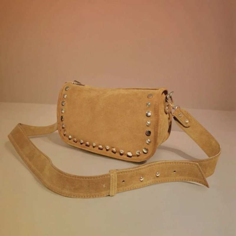 Sac avec Bandoulière en Daim "Clouté"
