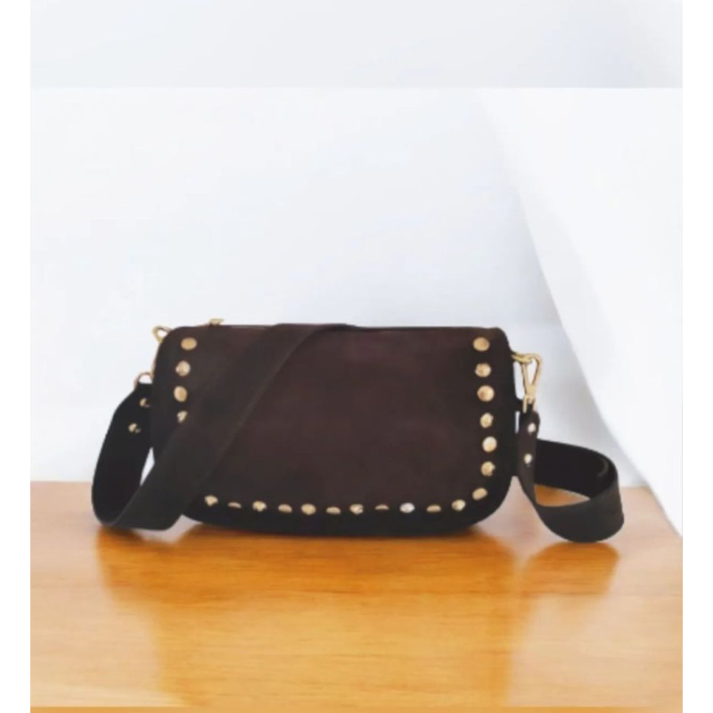 Sac avec Bandoulière en Daim "Clouté"