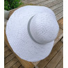 Grand Chapeau de Paille Avec Bandeau Gris