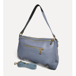 Sac porté épaules en cuir grainé double compartiment