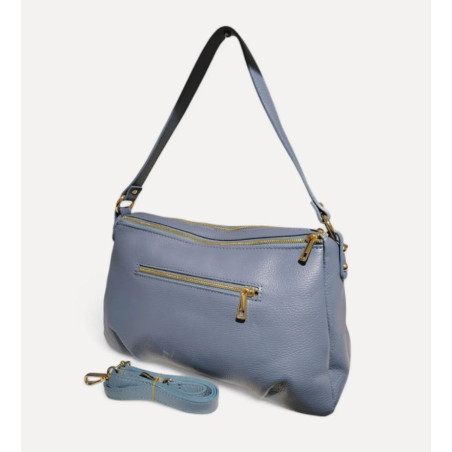 Sac porté épaules en cuir grainé double compartiment