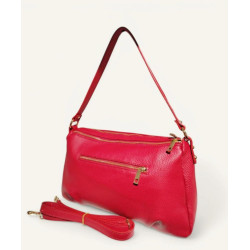 Sac porté épaules en cuir grainé double compartiment