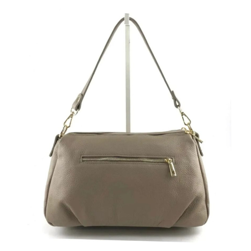 Sac porté épaules en cuir grainé double compartiment