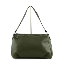 Sac porté épaules en cuir grainé double compartiment