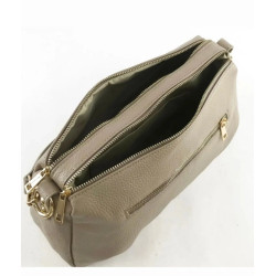 Sac porté épaules en cuir grainé double compartiment