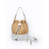 Sac Bourse en Cuir et Raffia