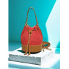 Sac Bourse en Cuir et Raffia