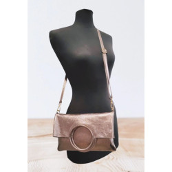 Sac bandoulière en Cuir Irisé avec sa Pochette