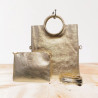 Sac bandoulière en Cuir Irisé avec sa Pochette