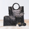 Sac bandoulière en Cuir Irisé avec sa Pochette