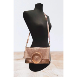 Sac bandoulière en Cuir Irisé avec sa Pochette
