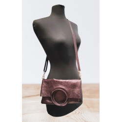 Sac bandoulière en Cuir Irisé avec sa Pochette