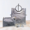 Sac bandoulière en Cuir Irisé avec sa Pochette