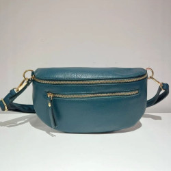 Sac Banane Cuir Grainé "Double Fermeture"
