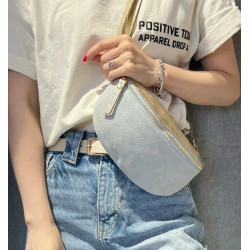 Sac Banane Bicolore En Cuir Et Daim