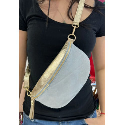 Sac Banane Bicolore En Cuir Et Daim
