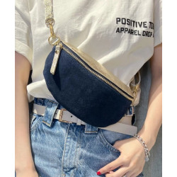 Sac Banane Bicolore En Cuir Et Daim