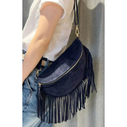 Sac Bandoulière en Daim (Grand Format) avec Franges