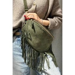 Sac Bandoulière en Daim (Grand Format) avec Franges
