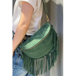 Sac Bandoulière en Daim (Grand Format) avec Franges