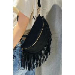 Sac Bandoulière en Daim (Grand Format) avec Franges