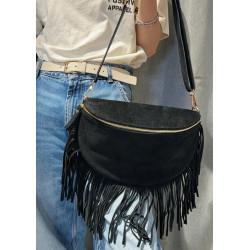 Sac Bandoulière en Daim (Grand Format) avec Franges