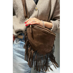 Sac Bandoulière en Daim (Grand Format) avec Franges